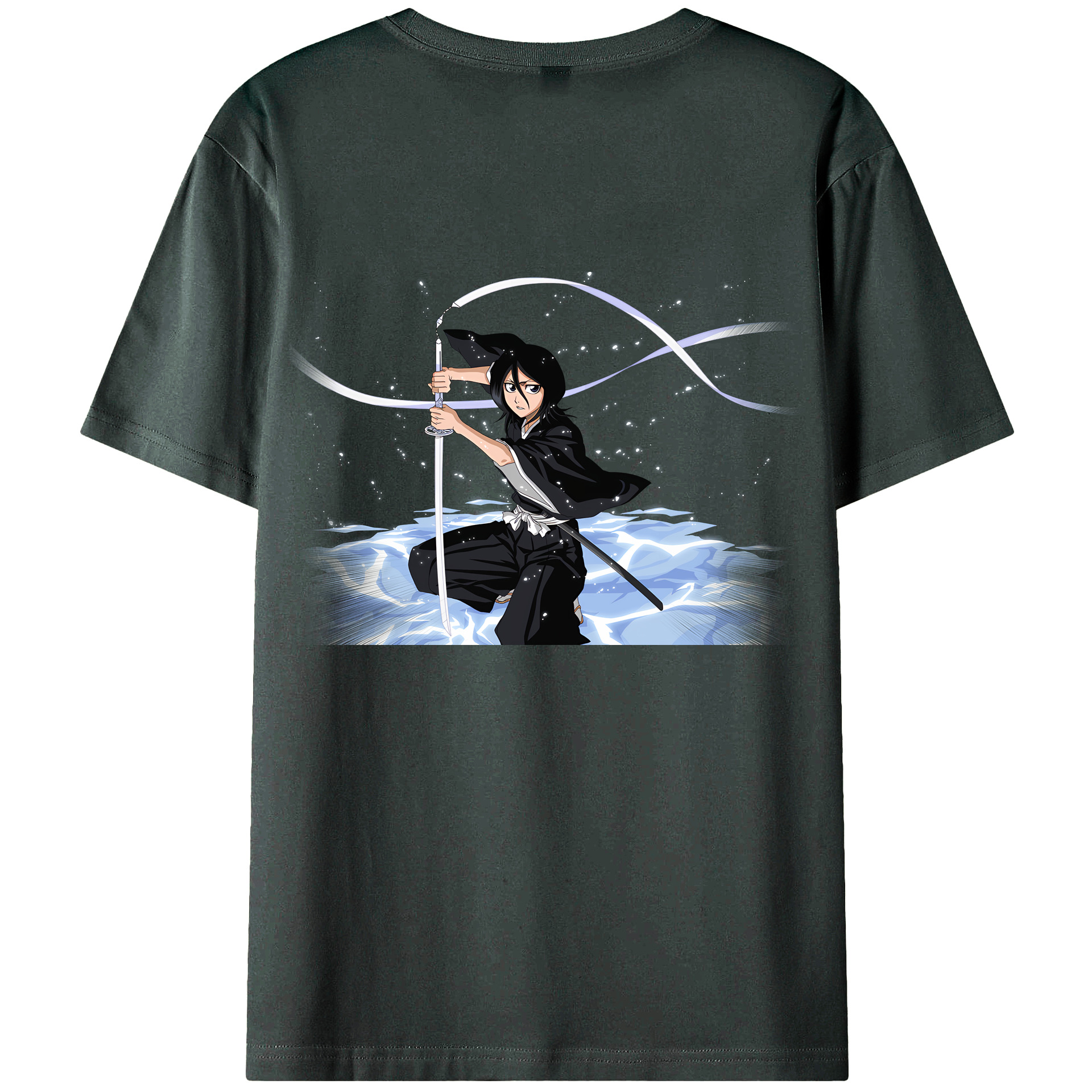 （画像用） ブリーチ 朽木ルキア BLEACH Kuchiki Rukia 綿100％ メンズ半袖Tシャツ（バックプリント） 通気性
